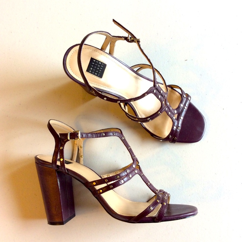 Embossed Block Heel Sandals